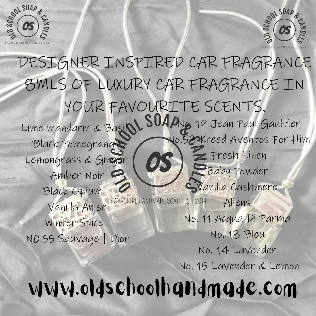 Black CAR AIR FRESHENER DIFFUSER (AFTERSHAVE, PERFUME INSPIRED) Hanging Car Air Freshener Diffusers