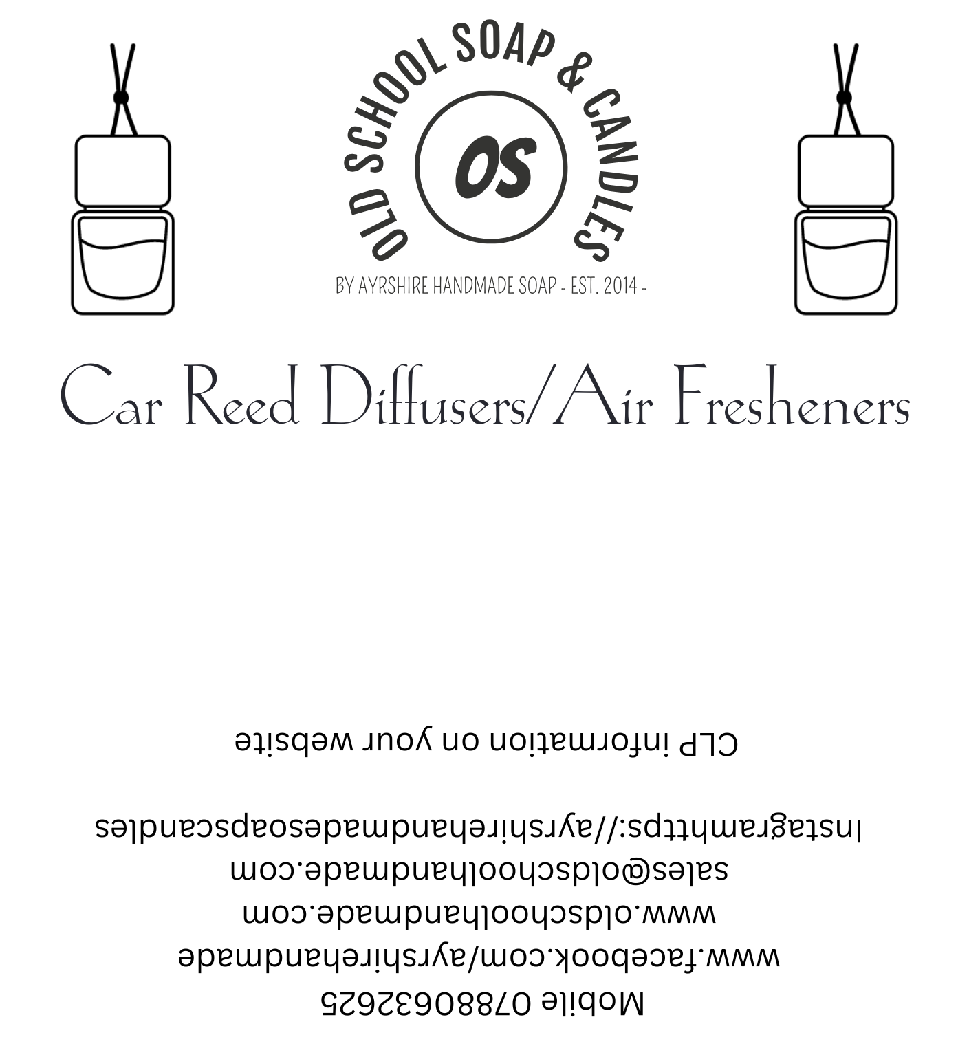 Black CAR AIR FRESHENER DIFFUSER (AFTERSHAVE, PERFUME INSPIRED) Hanging Car Air Freshener Diffusers