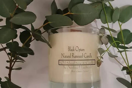 Black Opium Large Candle Jar Wood Wick - Old School Handmade