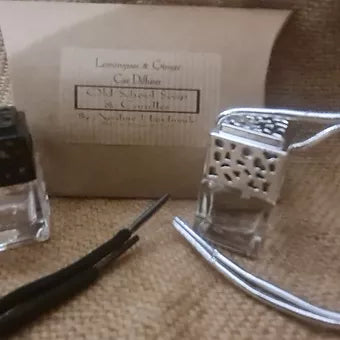 a small bottle of perfume and a small bottle of nail polish